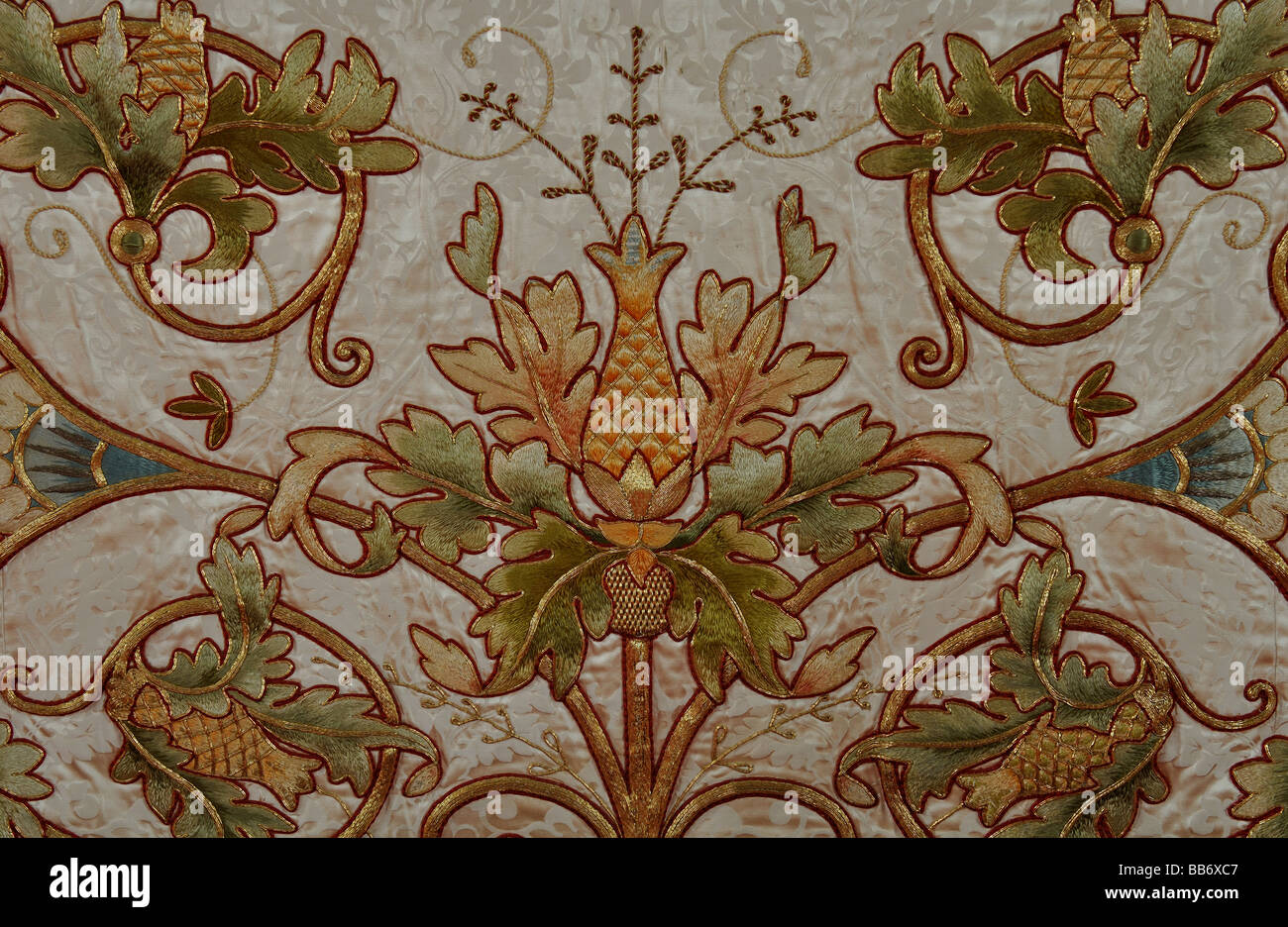 Detail of altar cloth in St.Edith`s Church, Monks Kirby, Warwickshire